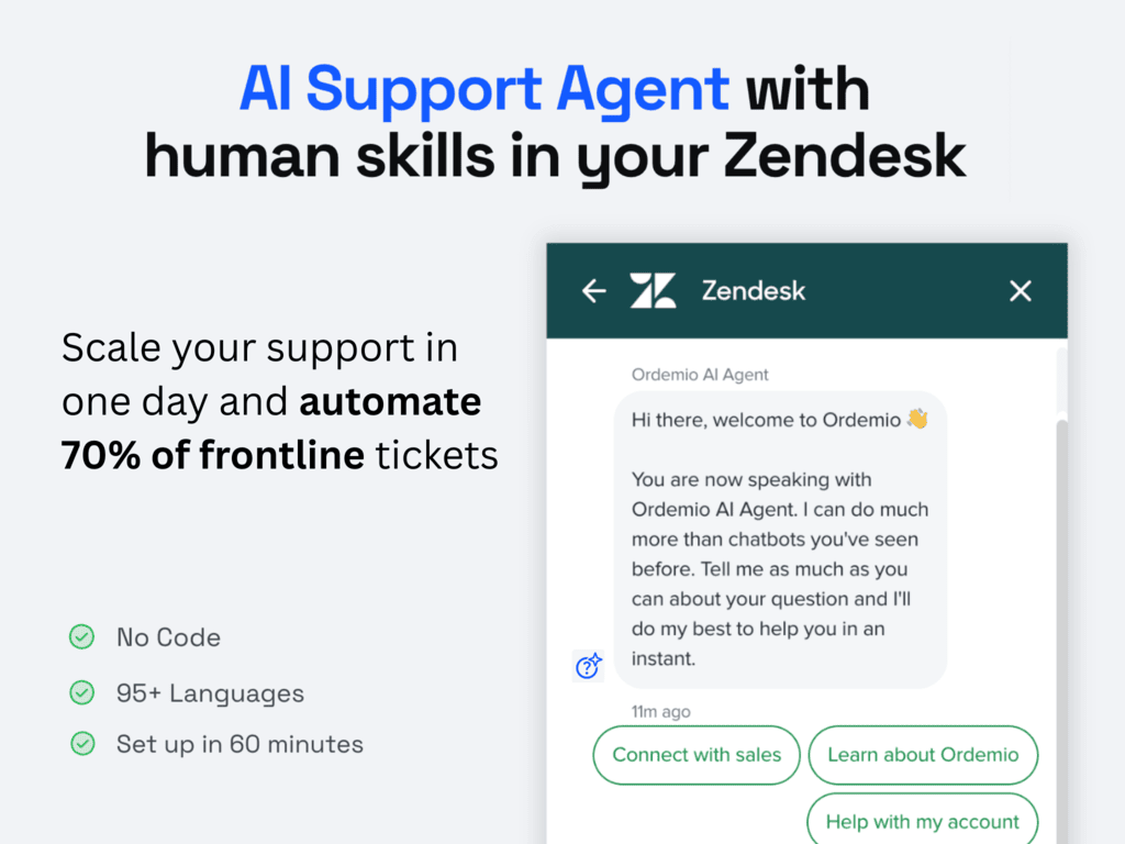 Ordemio AI Agent for Support screenshot 1